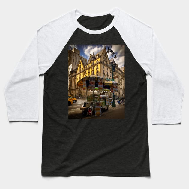 Central Park Street Food Manhattan NYC Baseball T-Shirt by eleonoraingrid